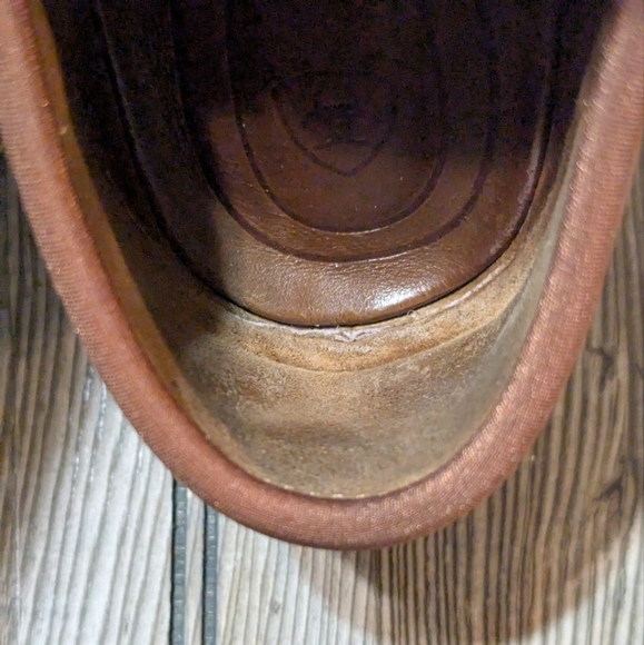 Ariat Womens Tan Leather Camel Slip-On Clogs Size 7.5B - Picture 5 of 13